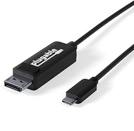 ​Plugable USB C to DisplayPort Cable 6 feet (1.8m), Up to 4K at 60Hz, USB C DisplayPort Cable - Compatible with Thunderbolt 4/3 and USB-C