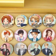 58mm Hetalia World Stars Lencana Butang Pin Button Badge with Pin Brooch Clips