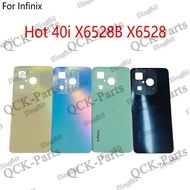 For Infinix Hot 40i X6528B X6528 Back Housing Case Cover Door With Middle Frame Camera Lens Replacem