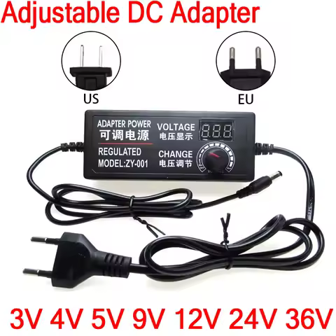 Adjustable Adapter Power Supply AC To DC 3V 5V 6V 9V 12V 15V 18V 24V 1A 2A 3A 5A Power Supply Adapte