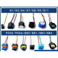 Car Headlight Bulb Socket Adapter Wiring Harness H1, H3, H4, H7, H8, H11, 9005, 9006
