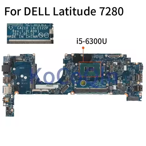For DELL Latitude E7280 7280 Laptop Motherboard I5-6300U CN-09PJNK 09PJNK CAZ10 LA-E122P SR2F0 DDR4 
