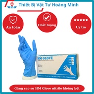 Hm Glove nitrile Powderless Rubber Gloves (Blue)