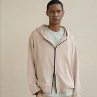 Essential Double Zipper Hoodie in Cloud Cream