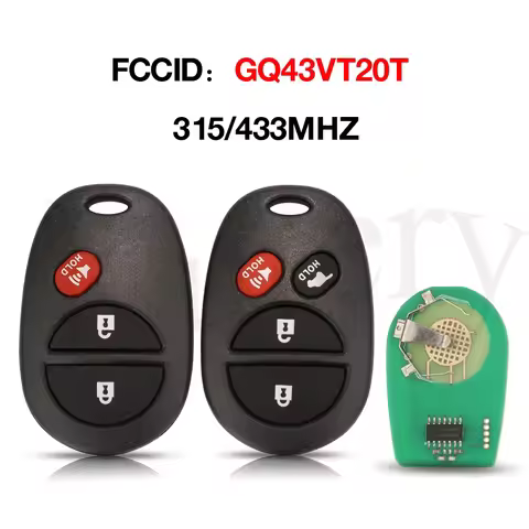 jingyuqin 3/4 Buttons GQ43VT20T 433Mhz Car Key Remote For Toyota Tundra Highlander Sequoia Sienna 20