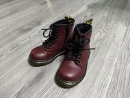 Dr Martens 酒紅色 小童boots