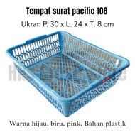 (6 pcs) pacific 108 multi-purpose plastic letter basket measuring 30x24x8 cm dx bright colors
