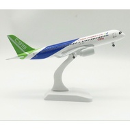 Comac C919 18cm static aircraft model with wheels, display base