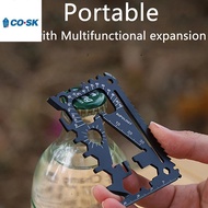 COUTR 1/2/5Pcs 18-in-1  Tool Card 420 Stainless Steel Multi-Function Bottle/Can Opener Keychain Scre