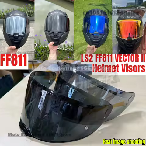 For LS2 FF811 VECTOR II Helmet Visors,FF811 Full Face Motorcycle Helmet HD Color Lens Black Silver V