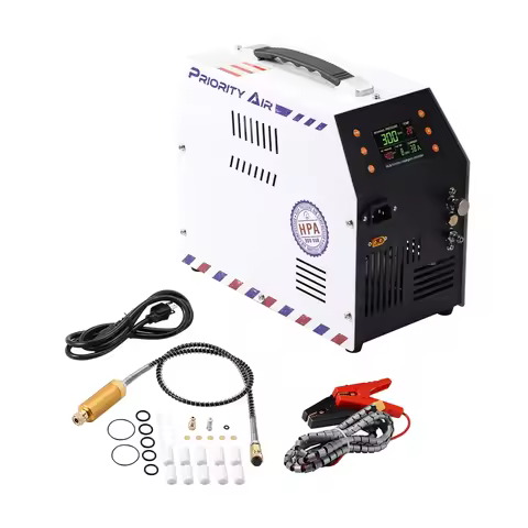 pcp air compressor 12v 300bar 4500Psi/30Mpa built-in power adapter oil free/water free HPA compresso