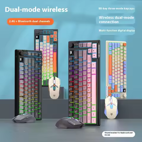 Hyun Silver Fox K920 Wireless Bluetooth Dual-Mode Mechanical Feel Keyboard Mouse Set With Display Kn