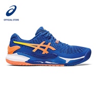 ASICS Men GEL-RESOLUTION 9 Tennis Shoes in Tuna Blue/Sun Peach