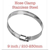 9 inch 210-230mm Hose Clamp Adjustable Stainless Steel Faucet Clips Screw Clamp Fitting American Typ