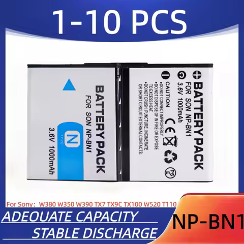 NP-BN1 Digital Camera Battery 1250mAh NP-BN1 Rechargeable Battery, Suitable for Sony W380 W350 W390 