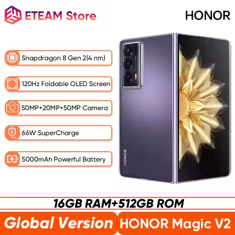 Global Version Honor Magic V2 smartphone 7.92" LTPO OLED 120Hz Snapdragon 8+ Gen 2 66W Super Charge 