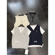 36UP New Guangzhou Thors Lines V-Neck Sleeveless Knitted Vest Casual Knitwear 60336