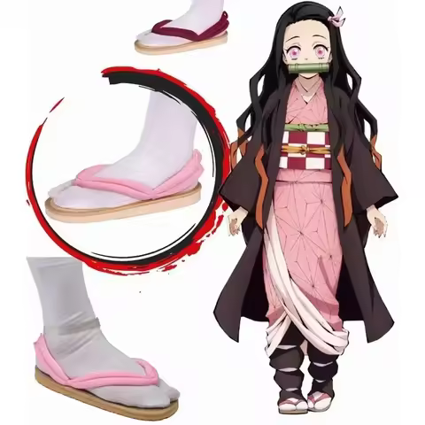 2025 22 Multicolor EUR Size Anime Cosplay Shoes Nezuko Tanjiro Zenitsu Kanroji Mitsuri Flip Flops Ki