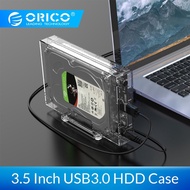 ORICO SATA to USB3.0 HDD Enclosure High Speed 5Gpbs Transparent 3.5 inch Hard Disk Case Support UASP