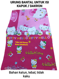 Urung sarung bantal hello kitty resleting obras buat isian kapuk kain katun tebal halus