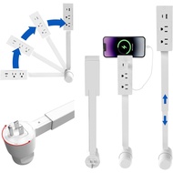 Power Socket Extender Has USB-A, USB-C and 2 AC Power Socket Extension Rods, Suitable for Hard-to-Re