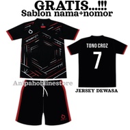 Terbaru Free Sablon Nama Nomor Punggung Jersey Dewasa/ Baju Futsal