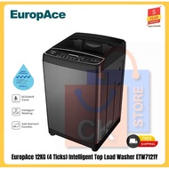 EuropAce 12KG (4 Ticks) Intelligent Wash Top Load Washer ETW7121Y | ETW 7121Y (5 Years Motor Warrant