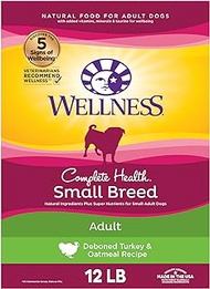 Wellness Complete Health Natural Dry Small Breed Dog Food, Turkey &amp; Oatmeal, 12-Pound Bag