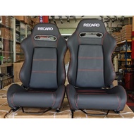 Black Leather / Black Leather Batik Recaro Sr3 Racing Seat Car Semi Bucket Seat Sport Seat Come With Railing Universal