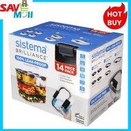 紐西蘭 Sistema Brilliance 100％ 防漏保鮮盒系列 ( 14件/套 ) 平行進口