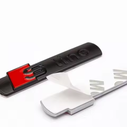 For Audi Sline A3 A1 A4 B8 B7 A6 C7 A5 A7 B9 B6 C6 Q2 Q3 Q5 Q7 3D Metal Chrome Black SLine Emblem Ca