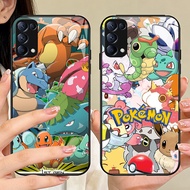 O-35 Pokemon tempered Glass Phone Case OPPO Reno 4 A15S A91 3 6Z 5 6 A15 F15 5G