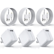 iPad Charger, iPhone Charger 【MFi Certified】 iPad Charger Cord 10 FT Charger for iPad [3 Pack] 12W W