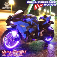Kids Ride On Ninja H2R With Tyre Lamp Superbike Electric Motorcycle for Kids THROTTLE USE LIKE REAL 