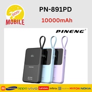 [3C CERTIFIED] Pineng PN-891 PD (10000mAh) PD 22.5W, Built in Dual-Cable, Digital Display, fast-char