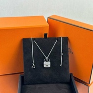 HERMES Amulettes Constance 18K 白金滿鑽康康包造型項鍊