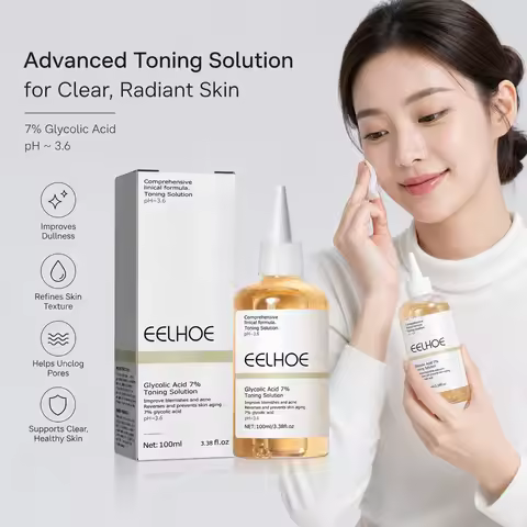7% Glycolic Acid Toning Solution pH3.6 Exfoliating Clear Acne Refine Pores Anti-Aging Smooth Fine Li