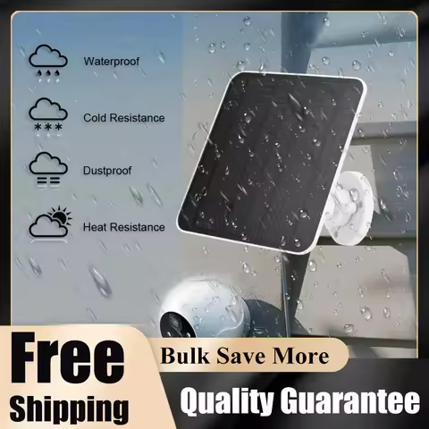 5V 6W Solar Panel IP65 Waterproof Solar Cell Panel Micro USB & USB-C Port 360°Adjustable Mounting fo