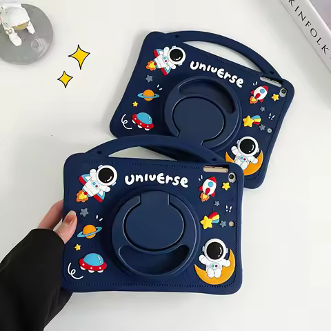 Soft Silicone Kids Case For Xiaomi Redmi Pad Pro 12.1" SE 8.7" 11" 360 Rotating Stand Cover For Redm