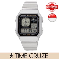 [Time Cruze] Casio A130 Vintage Digital Analog Style Adjustable Stainless Steel Strap Unisex Watch A