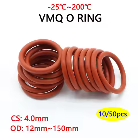 10/50Pcs Food Grade VMQ O Ring Gasket CS 4mm OD 12 ~ 150mm Waterproof Washer Round O Shape Rubber Si