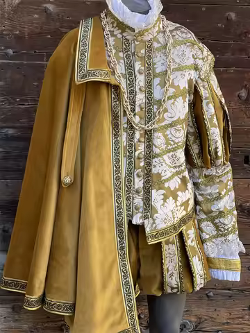 Men's Deluxe Medieval Tudor Elizabethan Costume 1700S Renaissance Victorian Royal Prince Tudor King 