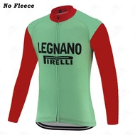 New Italy Vintage Cycling Jersey Men Shirt Long Sleeve Green Retro Road Mountain Bike Sweatshirt Jer