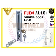 FUDA AL101 Glass Sliding Door Lock Silver Pintu Aluminium 25mm