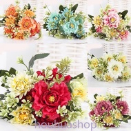 1 bouquet of simulated flowers, various silk rose bouquets artificial embroidered balls retro bride holding artificial flowers, home wedding decoration simulated flowers
