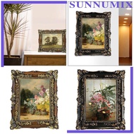 [Sunnimix] Resin Picture Frame 5x7 Desktop and Wall Decorative Display Frame Carved Photo Frame for 