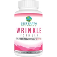 Best Earth Naturals Wrinkle Formula with Hyaluronic Acid, Niacinamide, Multi Vitamin, Collagen for W