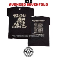 AVENGED SEVENFOLD Short Sleeve T-Shirt / A7X Original Builtup Music T-Shirt PRAPATAN REBEL (530)
