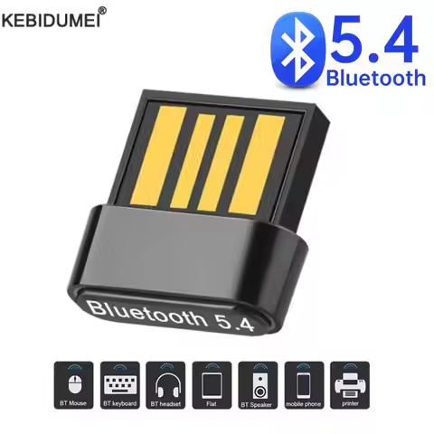 USB Bluetooth 5.4 Adapter Transmitter Receiver Bluetooth Audio Bluetooth Dongle Wireless USB Adapter