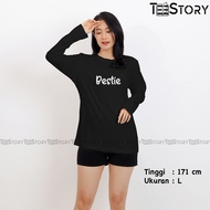 KAOS LENGAN PANJANG BESTIE LUCU T-SHIRT FASHION WANITA CEWEK KATUN PREMIUM DISTRO LENGAN PENDEK CUST